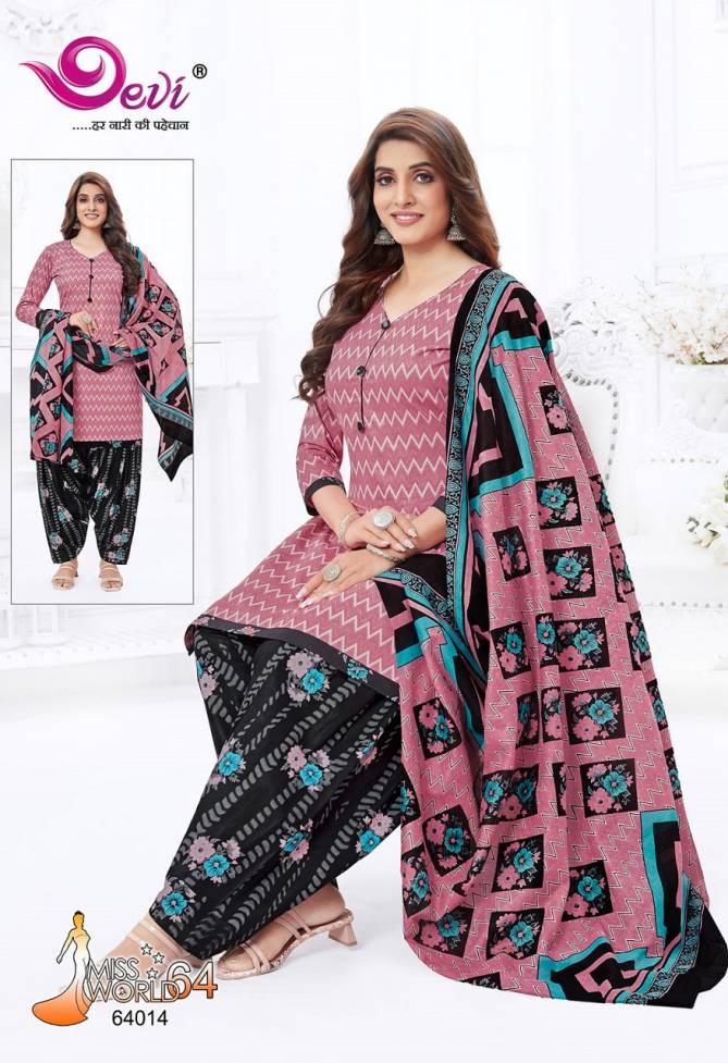 Devi Miss World 64 Wholesale Printed Cotton Dress Material Catalog
